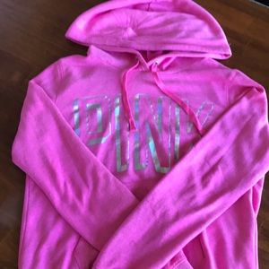 PINK HOODED SWEATSHIRT